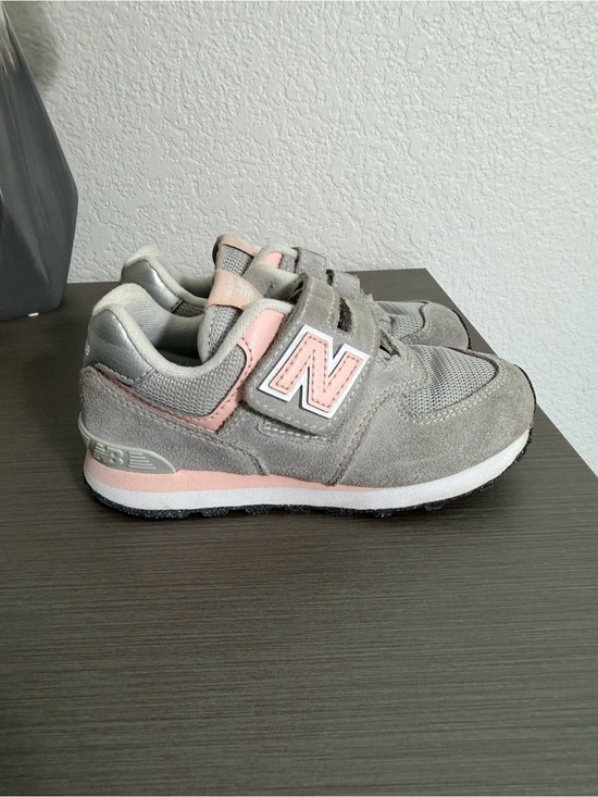 New Balance Other - New Balance Kids Gray and Pink Hook-and-Loop Sneakers
